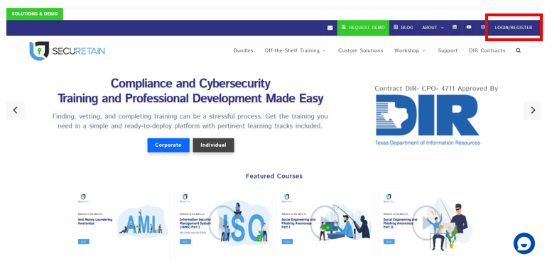 SecuRetain Login sign up
